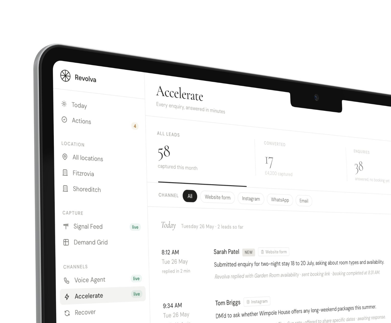 Accelerate — every conversation kept as part of the customer's record