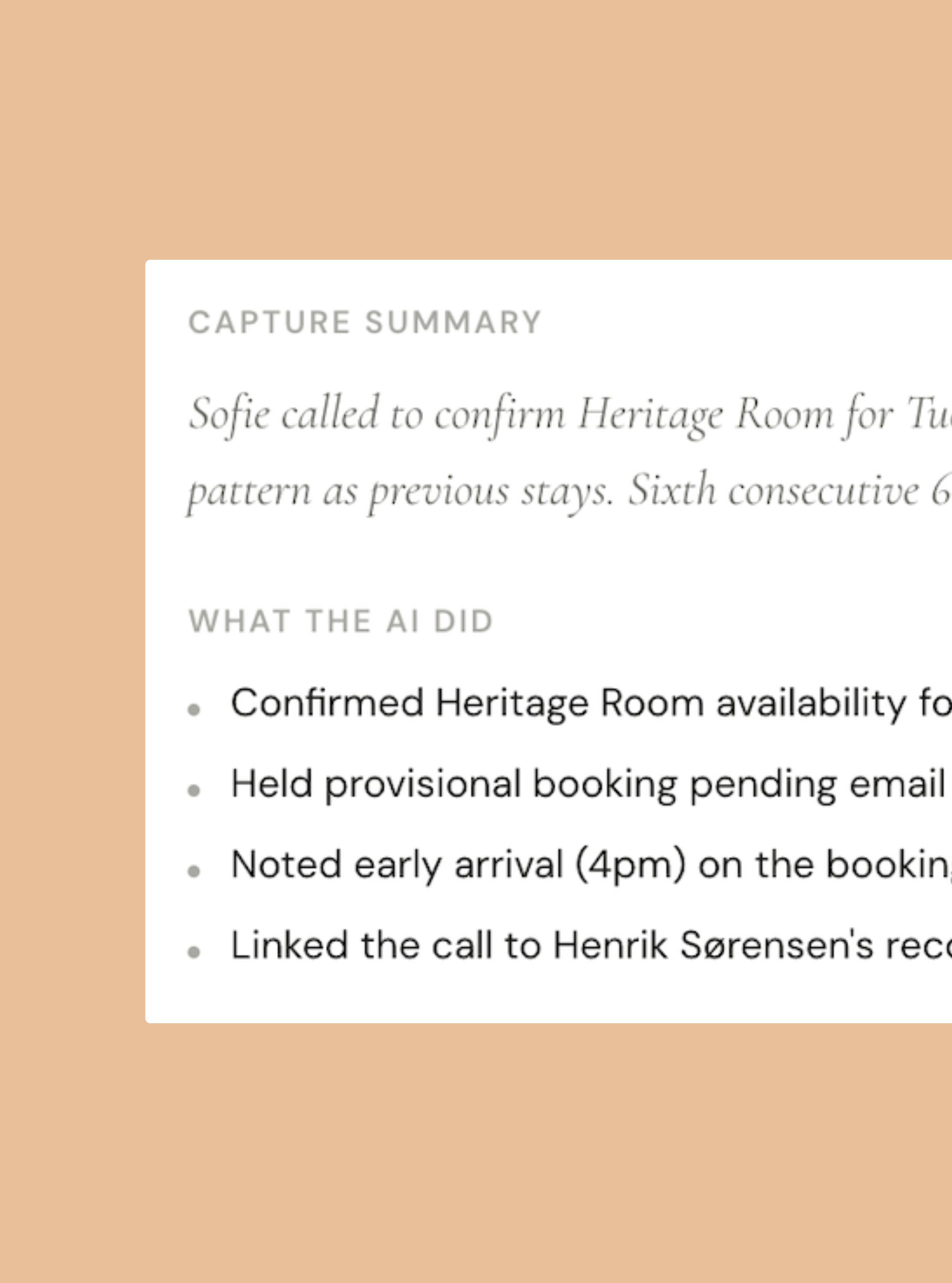 Voice Agent — capture summary