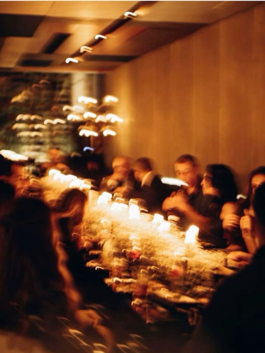 Warm candlelit restaurant dining