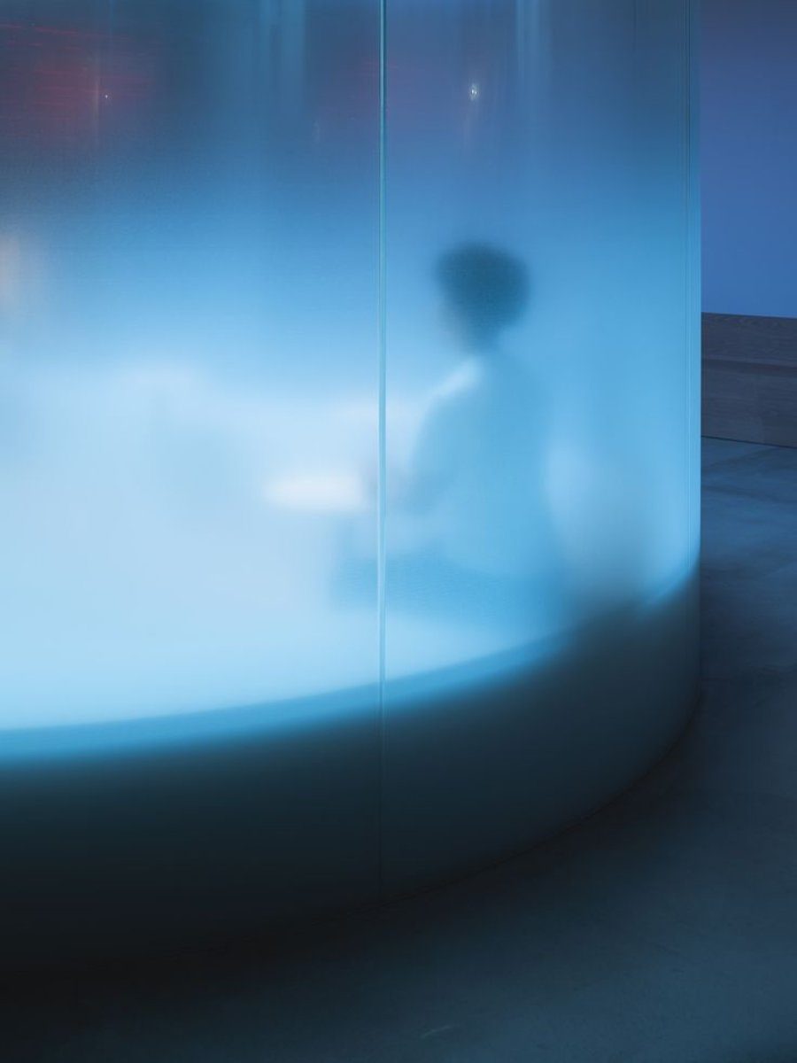 Soft blue-lit medispa space