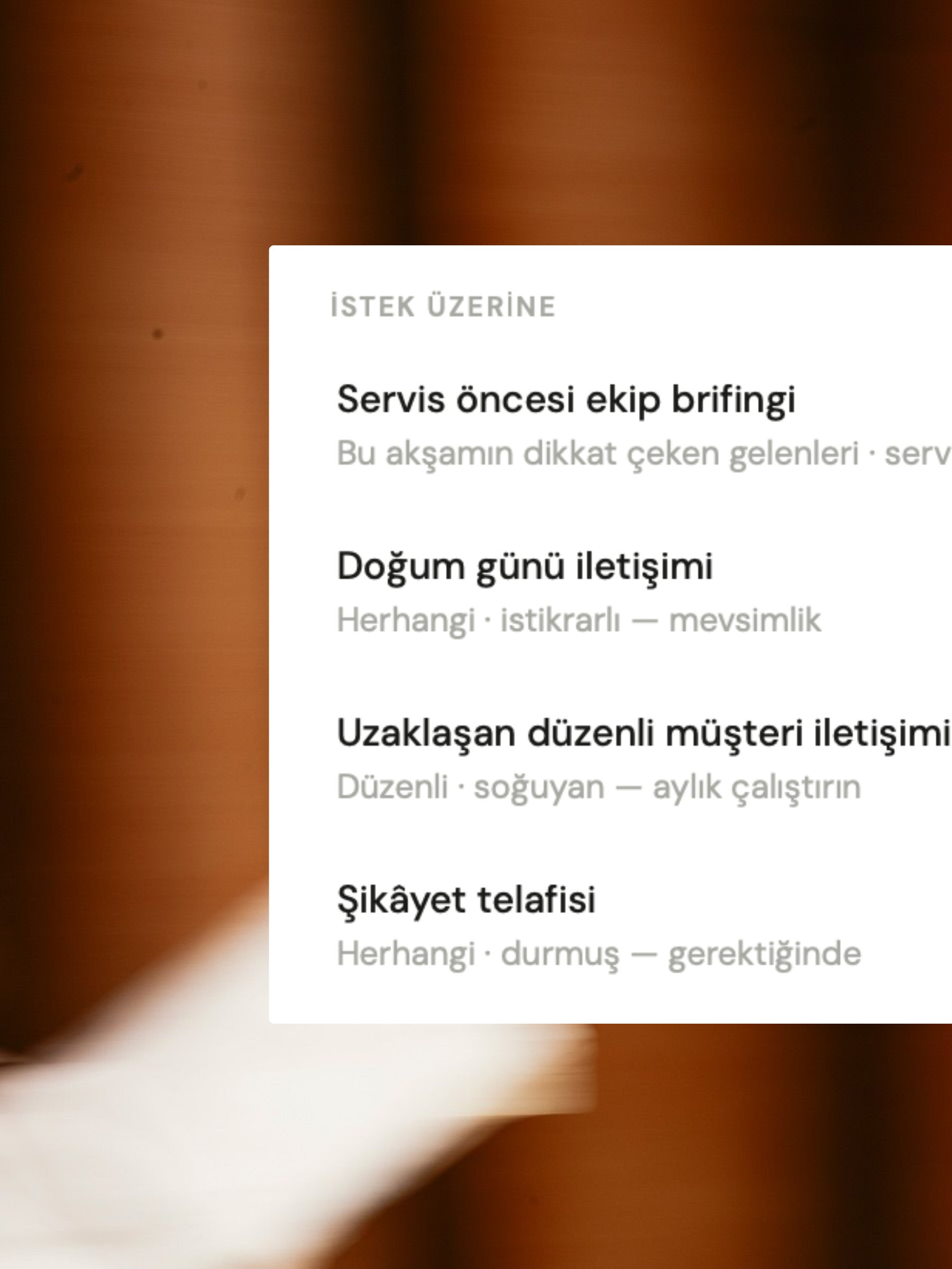 Senaryolar — sistemin çalıştırdığı senaryolar, talep üzerine
