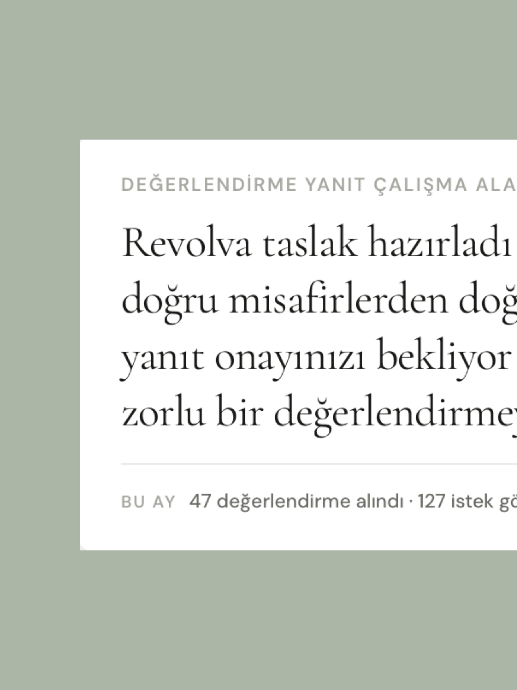 Yükselt — değerlendirme yanıt çalışma alanı