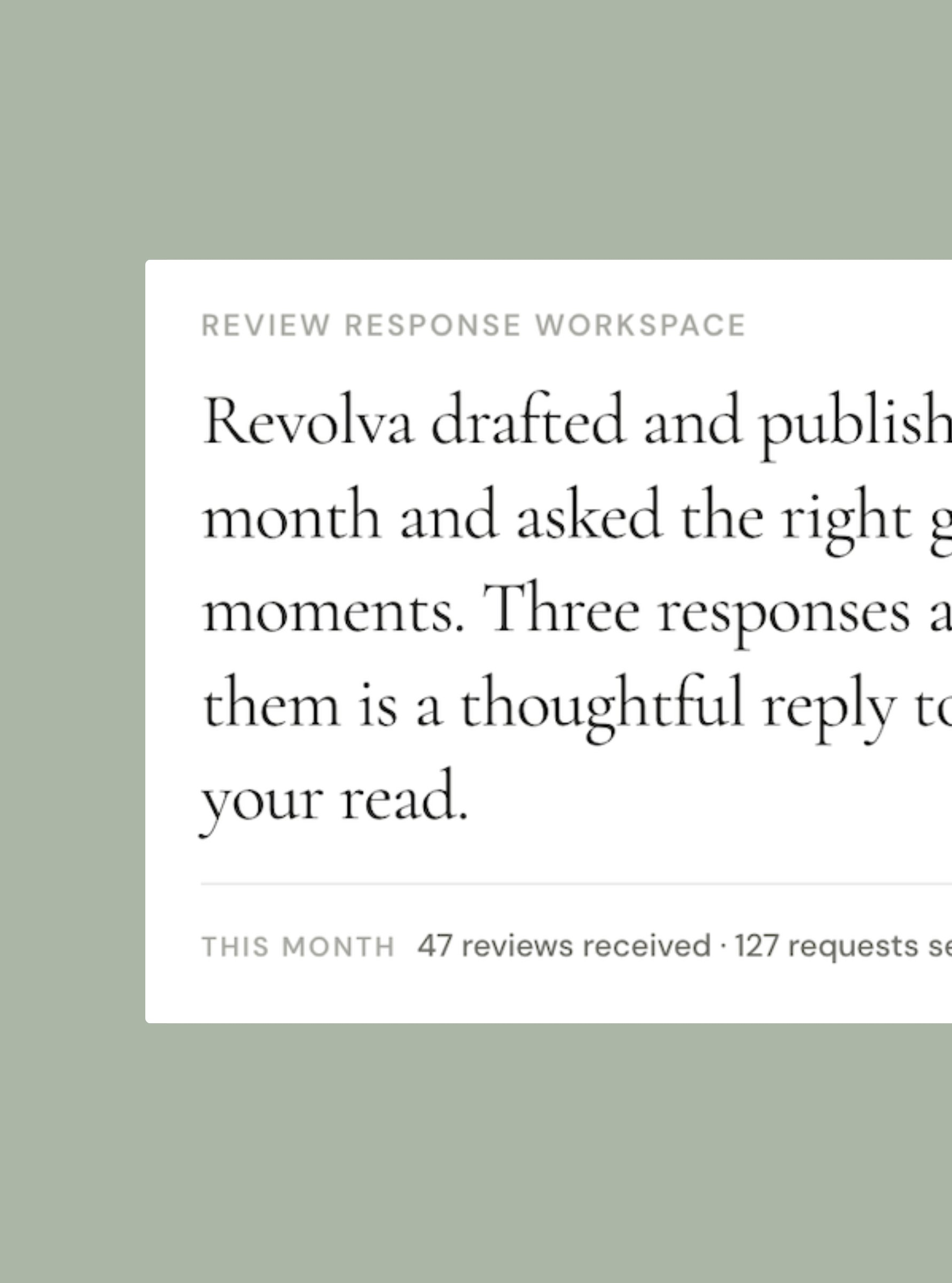 Amplify — review response workspace